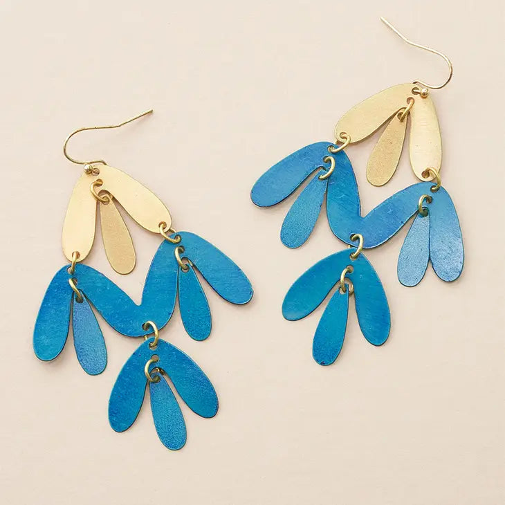 Teal chandelier earrings outlet