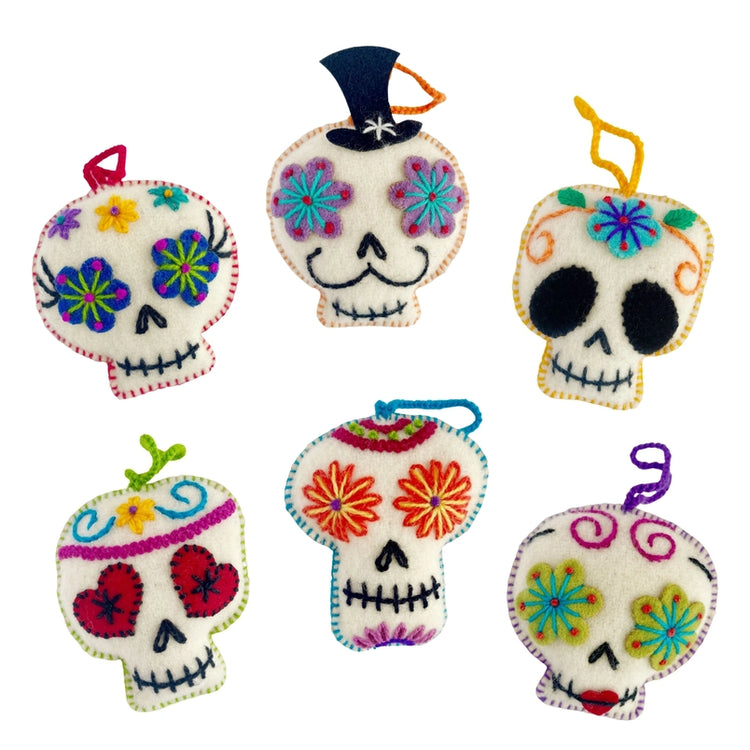 Sugar Skull Embroidered Ornament