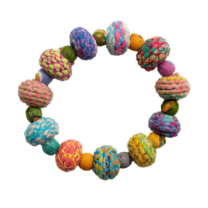Threaded Kantha Bauble Bracelet
