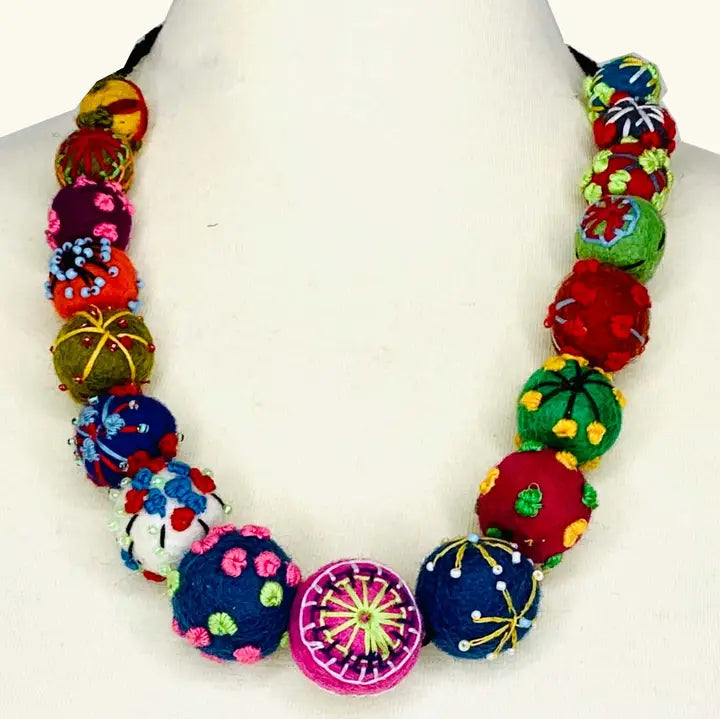 Felted Ball Necklace