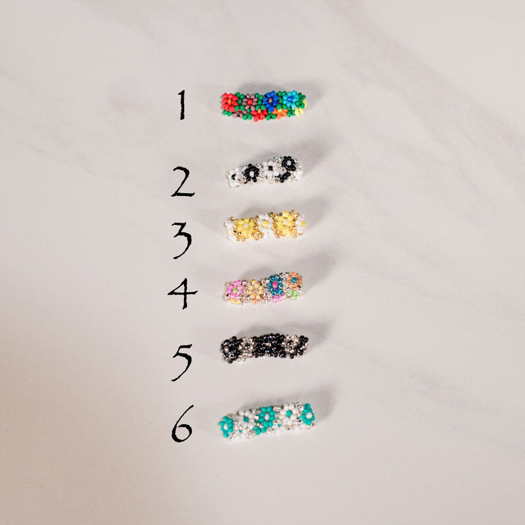 Beaded Flower Ring: Choose your Color!