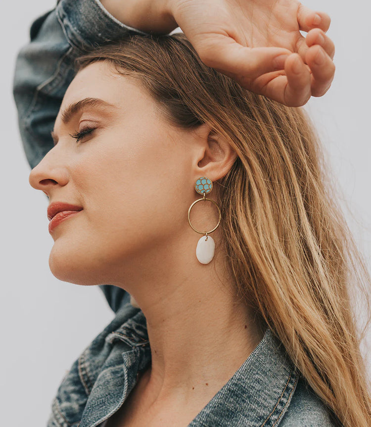 Dhavala Earrings Teal Drop