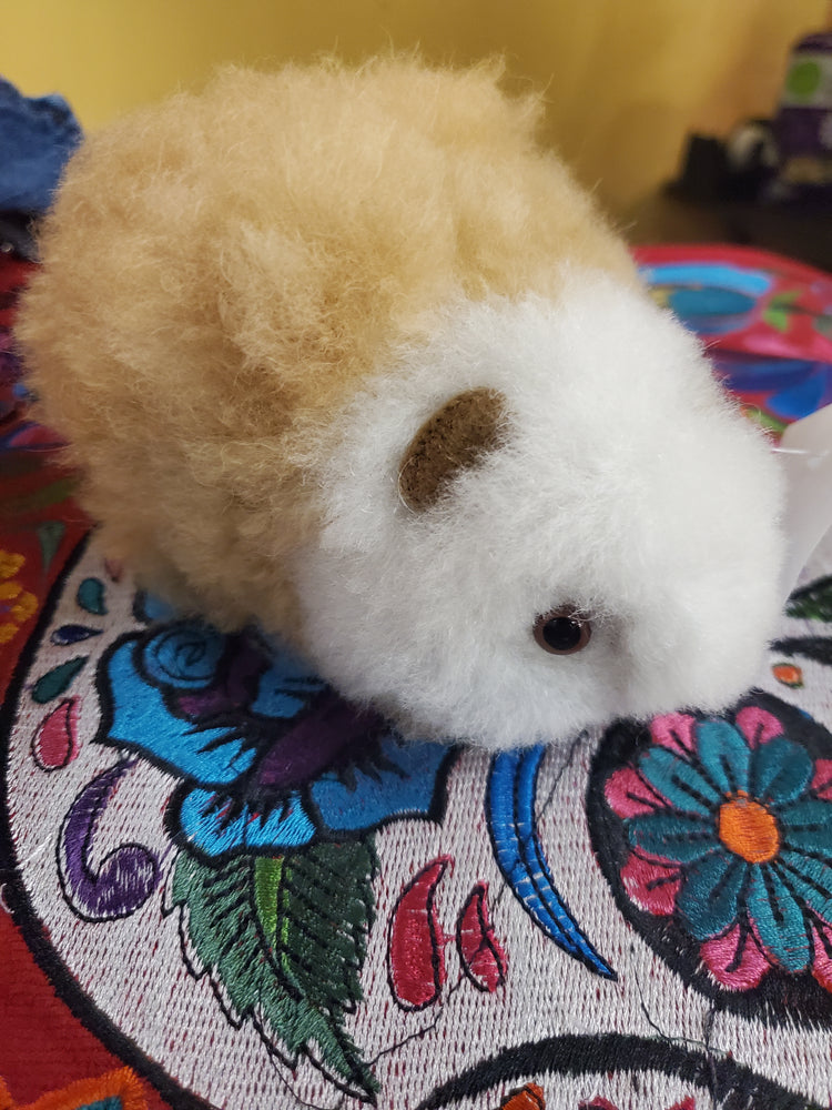 Alpaca Fur Stuffed Guinea Pig Small