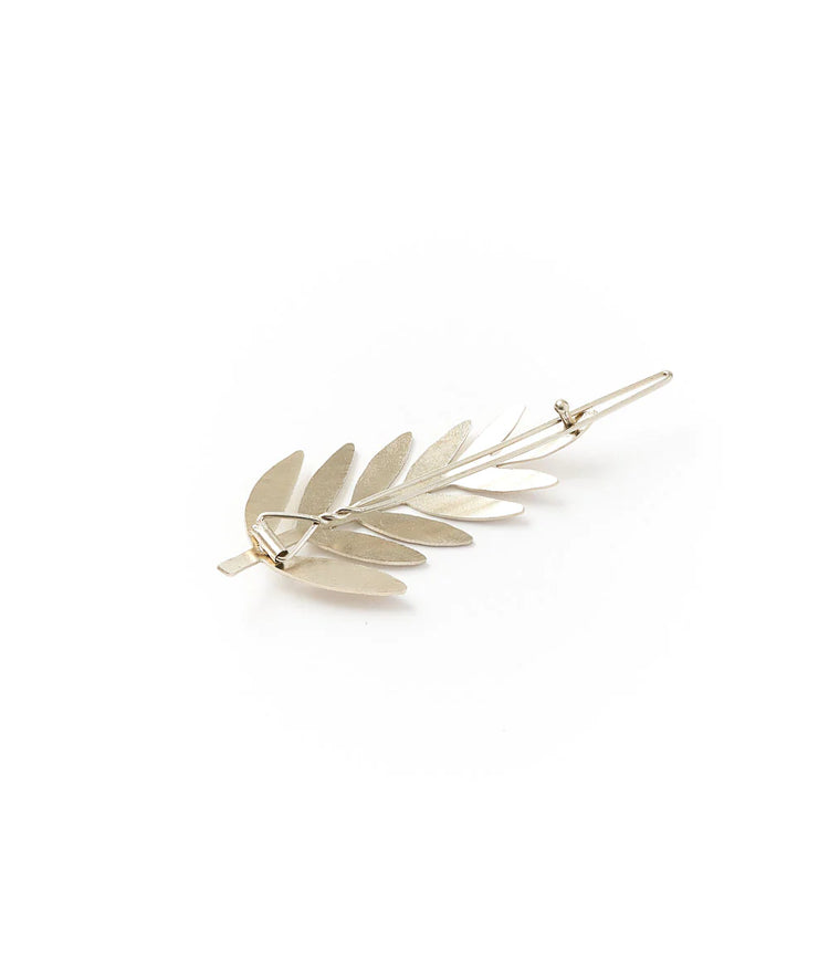 Kavya Barrette - Silver Finish Fern