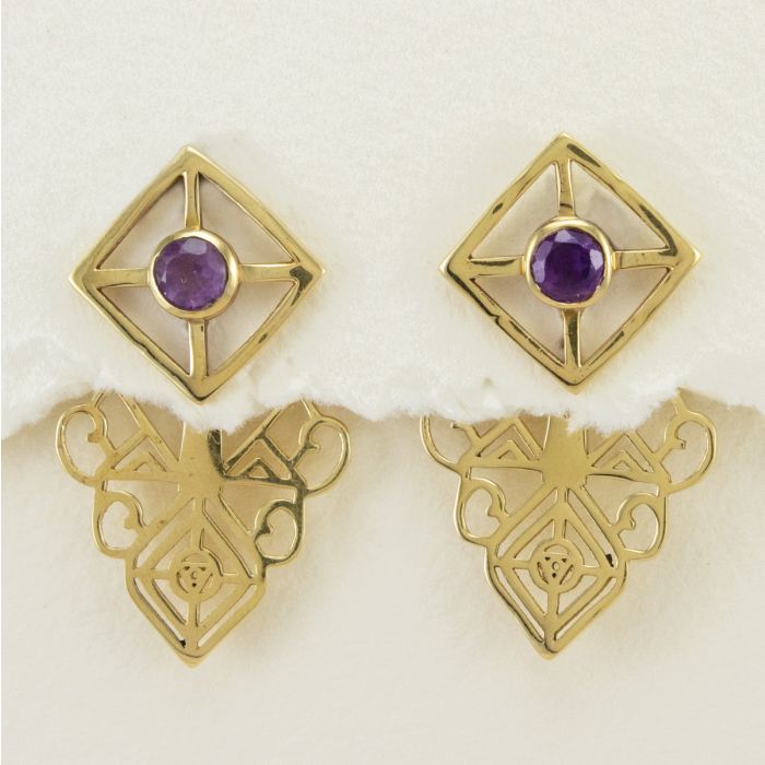 Earring Amethyst Temple