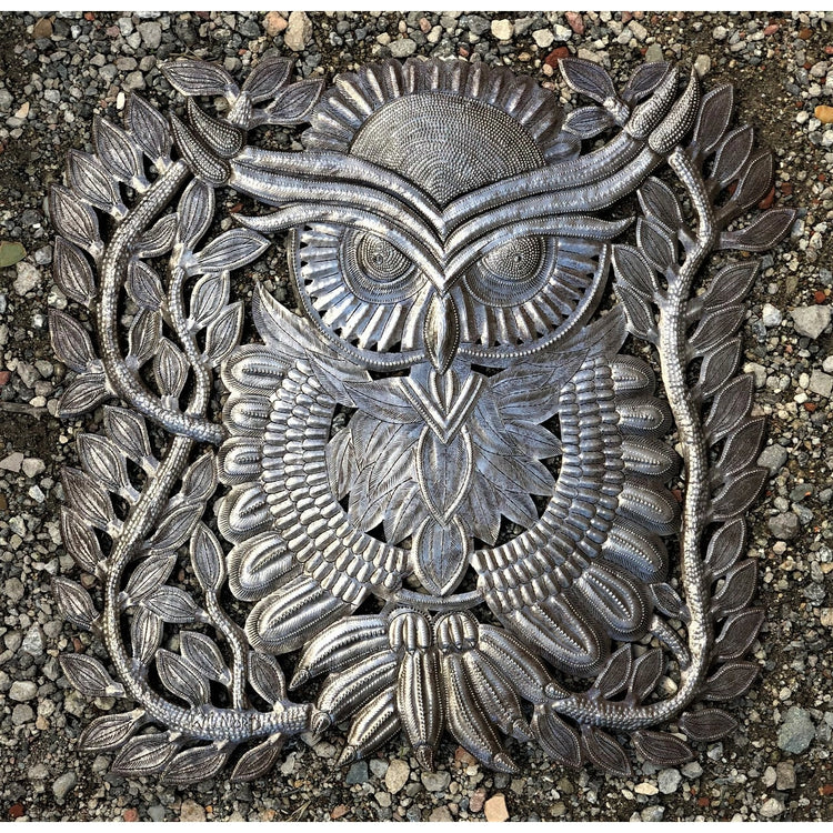 Sitting Owl Metal Wall Art