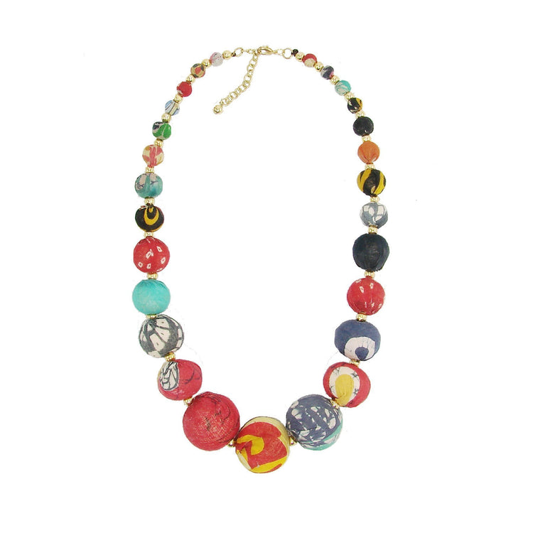 Kantha Graduated Bead Statement Necklace