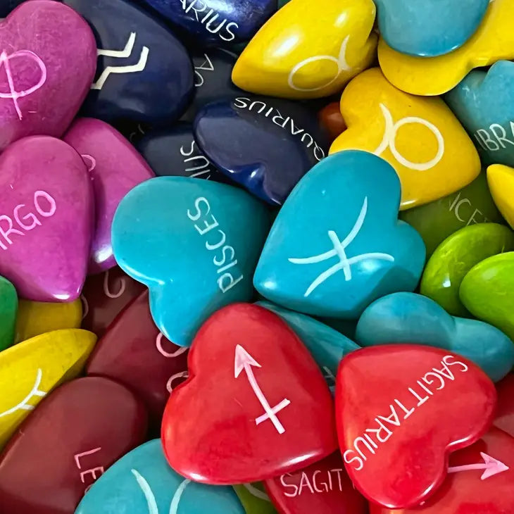 Zodiac Sign Soapstone Hearts