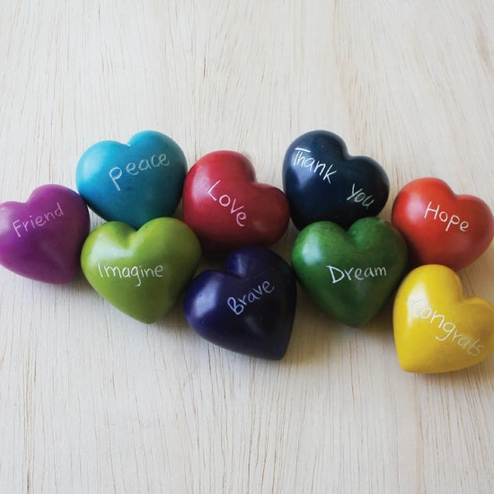 Soapstone Word Hearts