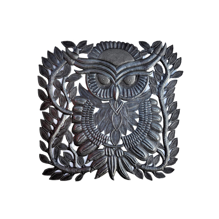 Sitting Owl Metal Wall Art