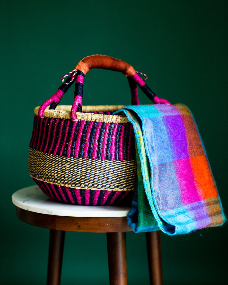 Fair Trade Basket and Blanket Gift Basket