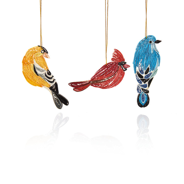 Woodland Bird Quilled Ornament