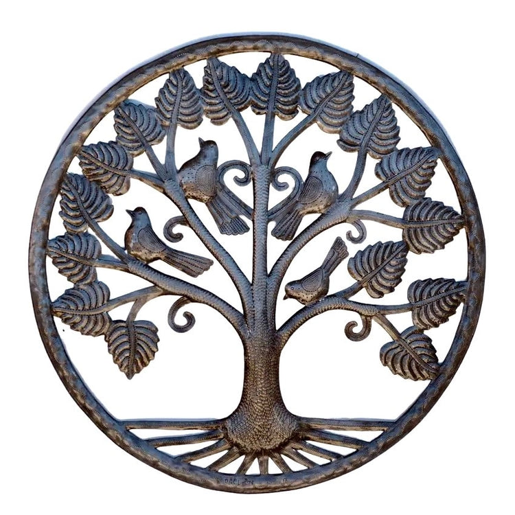 Birds and Tree of Life Metal Wall Art