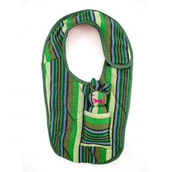 Lucia's World Emporium Fair Trade Handmade Guatemalan Woven Baby Bib with Bunny