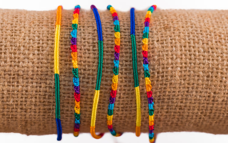 Lucia's World Emporium Fair Trade Handmade Round Silk Friendship Bracelets from Guatemala