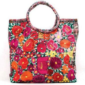 Lucia's World Emporium Fair Trade Handmade Embroidered Emily Tote from Guatemala