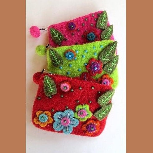 Felt Coin Purse-Flowers