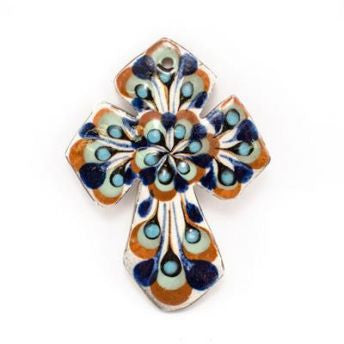 Lucia's World Emporium Fair Trade Handmade Guatemalan Painted Ceramic Cross