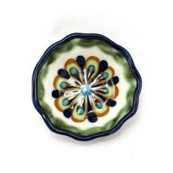 Lucia's World Emporium Fair Trade Handmade Beaded Guatemalan Ceramic Tapas Dipping Bowl Small