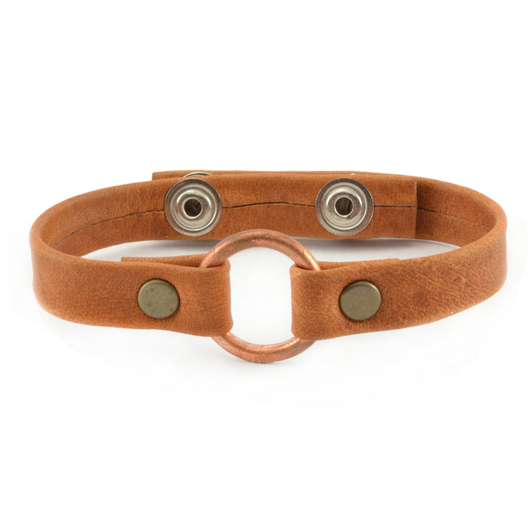 Lucia's World Emporium Fair Trade Handmade Copper Bridle Leather Bracelet from Guatemala