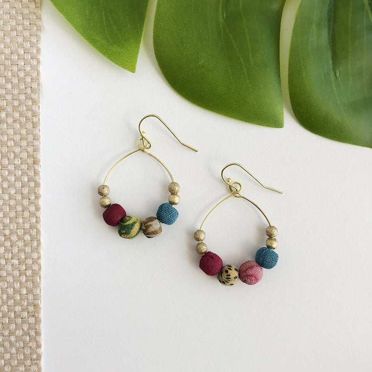 Kantha Petite Gilded Hoops