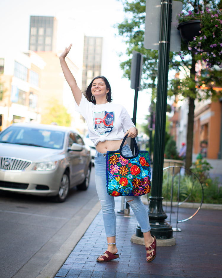 Lucia's World Emporium Fair Trade Handmade Embroidered Emily Tote from Guatemala