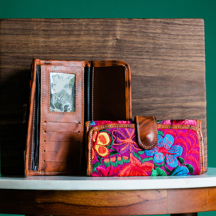Fair Trade Wallet Floral Embroidered