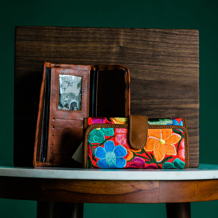 Fair Trade Wallet Floral Embroidered