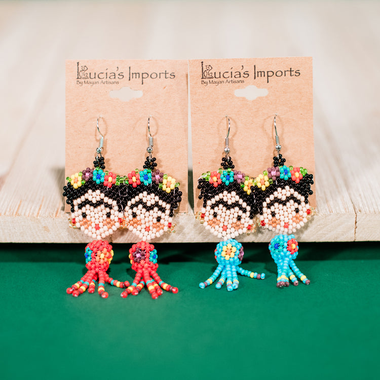 Dancing Frida Beaded Earrings