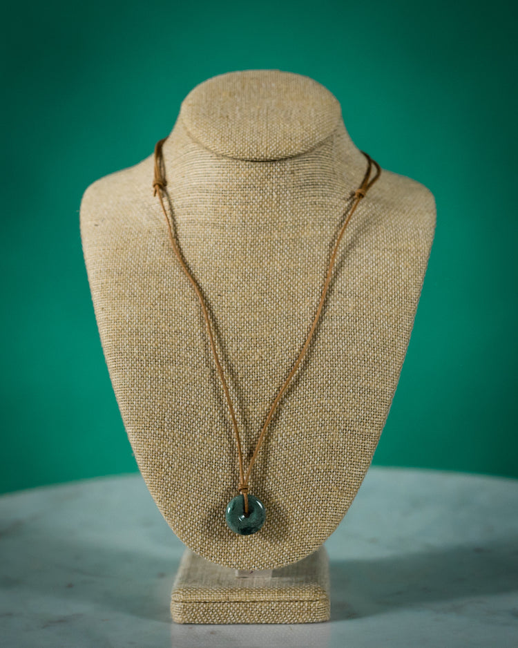 Leather Jade Karma Necklace