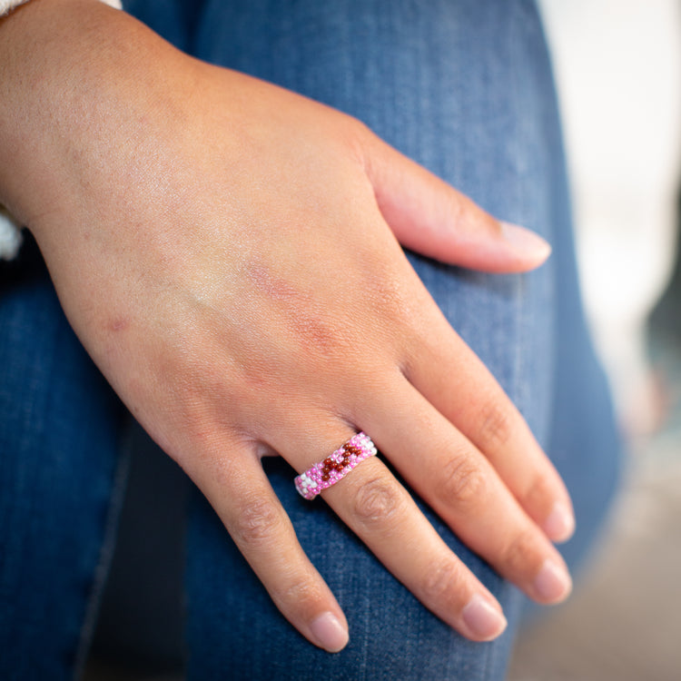 Lucia's World Emporium Fair Trade Handmade Small Beaded Ring from Guatemala