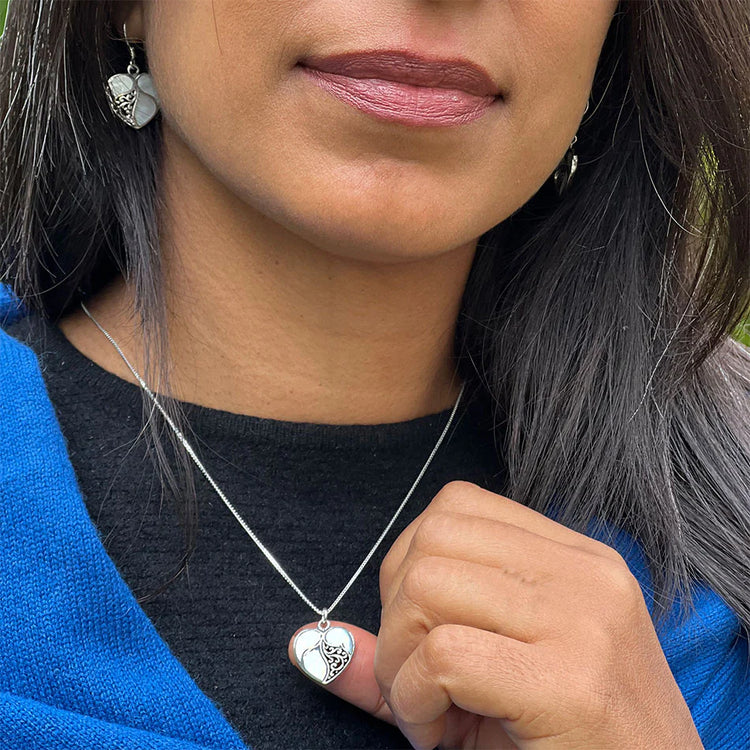 Mother of Pearl Heart Necklace