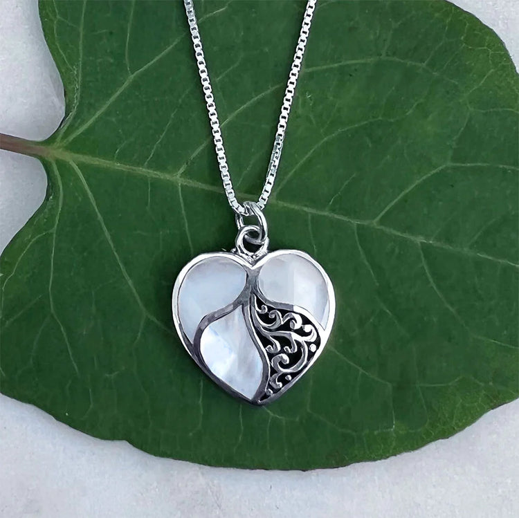 Mother of Pearl Heart Necklace