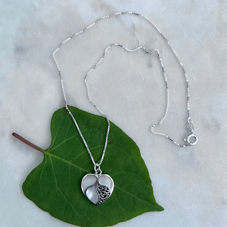 Mother of Pearl Heart Necklace