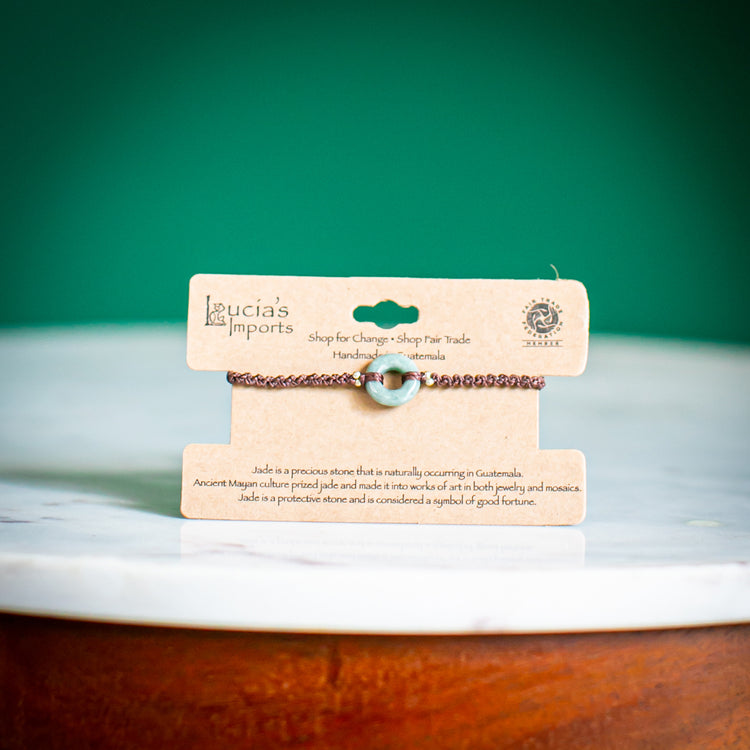 Jade Karma Macrame Bracelet Fair Trade Guatemalan