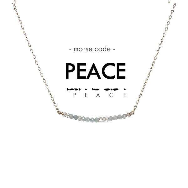 Morse Code Necklace PEACE