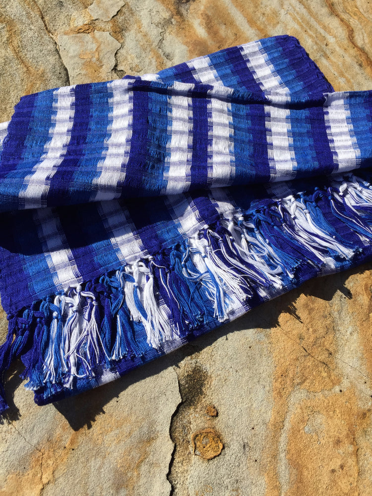 blue and white Kentucky scarf