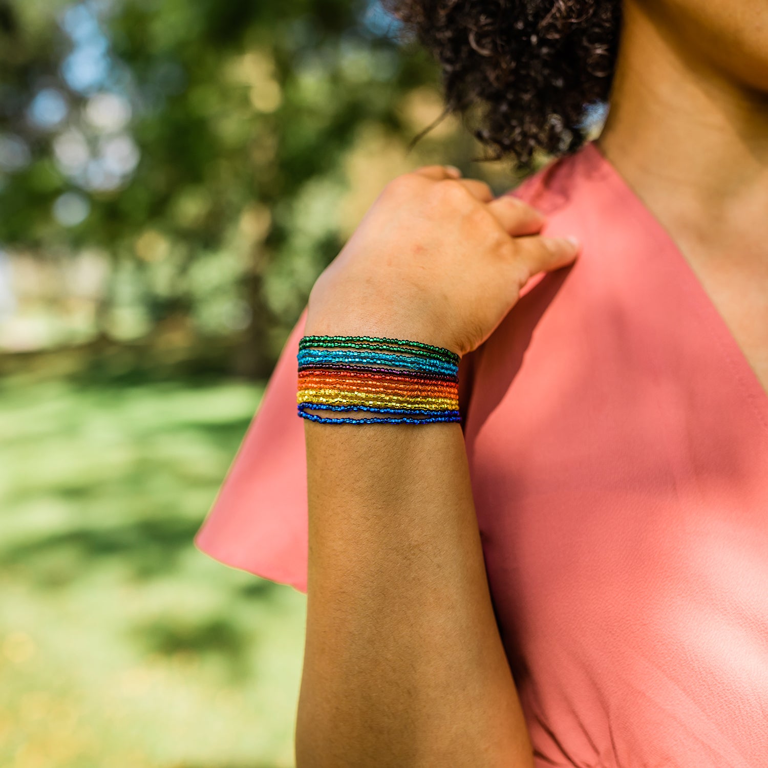 Fair Trade Rainbow 12 Strand Bracelet – Lucia's World Emporium