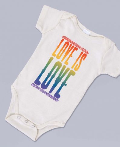 Love is Love Organic Baby Bodysuit