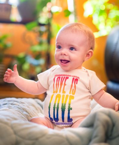 Love is Love Organic Baby Bodysuit