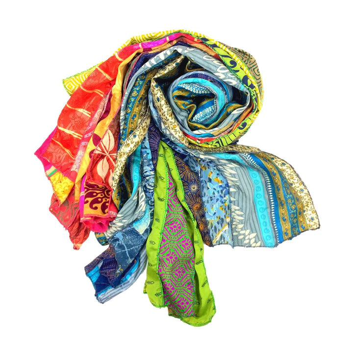 Upcycled Sari Silk Medley Scarf