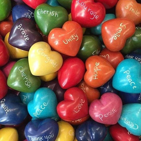 Soapstone Word Hearts