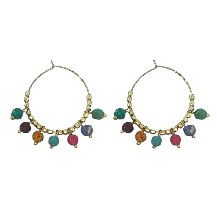 Kantha Bauble Hoops