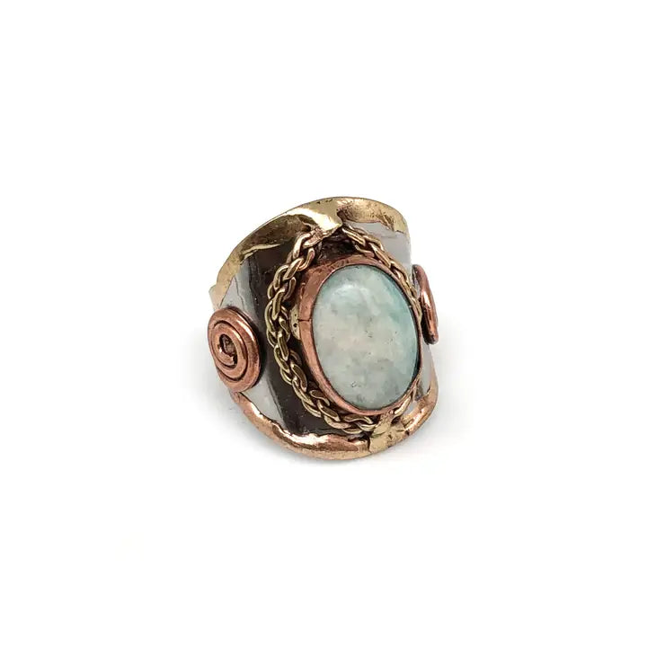 Mixed Metal and Stone Ring