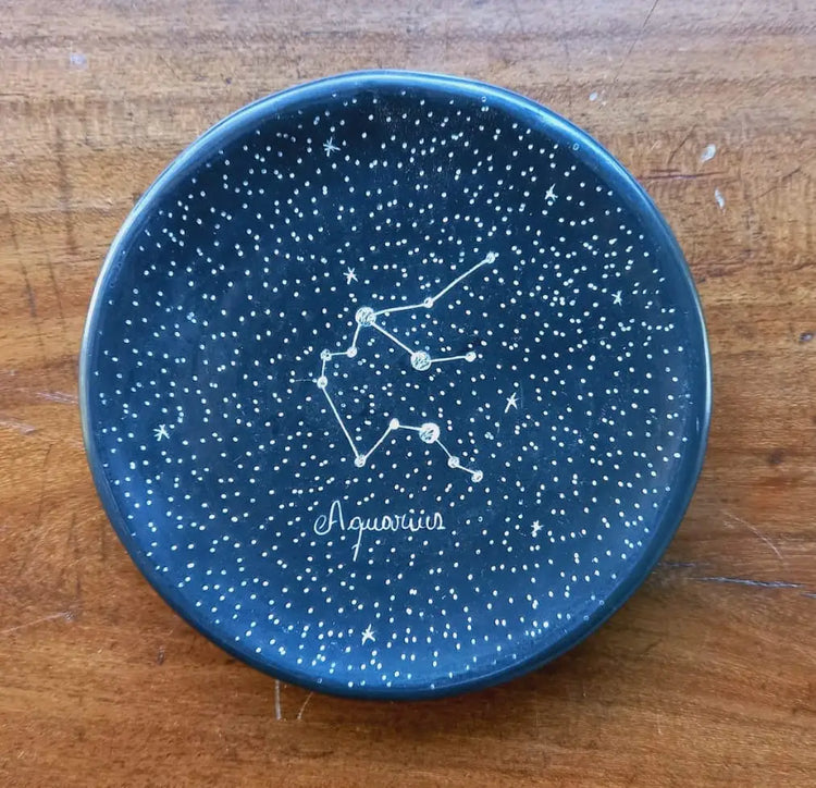 Zodiac Constellations Ceramic Ring Dish