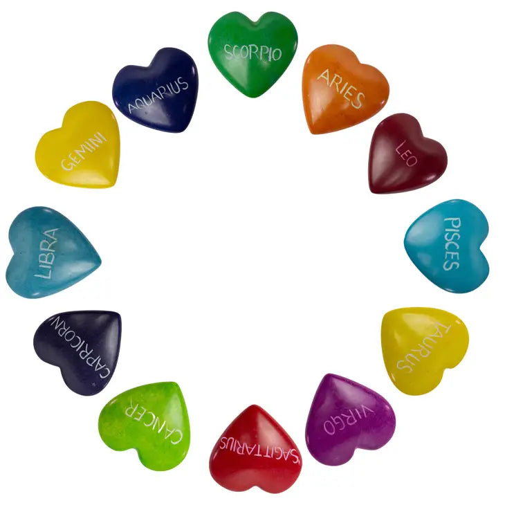 Zodiac Sign Soapstone Hearts