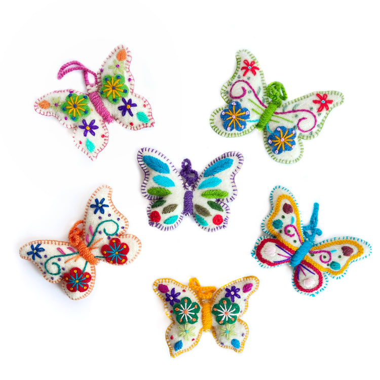 White Butterfly Ornament