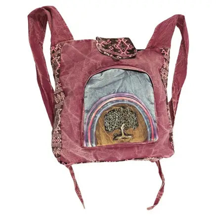 Plum Tree of Life Embroidered Crossbody