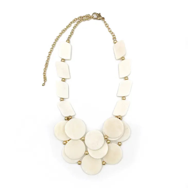Modern White Bib Necklace