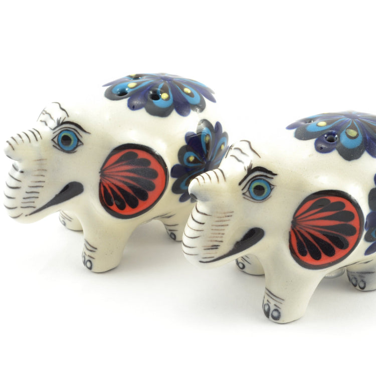 Lucia's World Emporium Fair Trade Handmade Guatemalan Ceramic Elephant Salt and Pepper Shakers